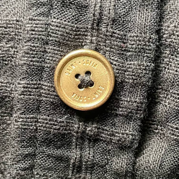 Saint+Sofia Black Burnout Button Down Shirt Long Sleeve Collared Casual Womens 6 - Picture 9 of 12